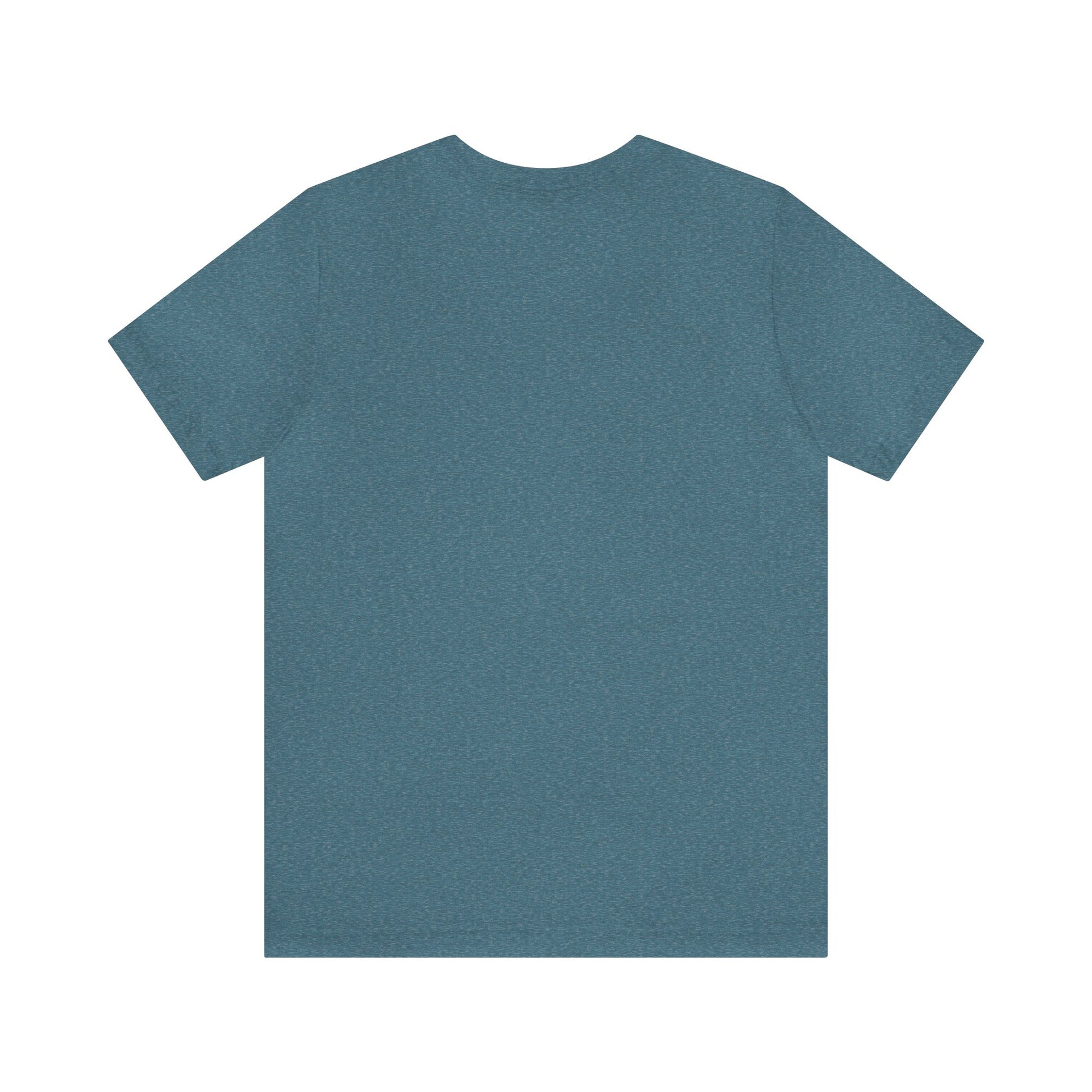 Back of Heather Deep Teal t-shirt - plain, no graphic