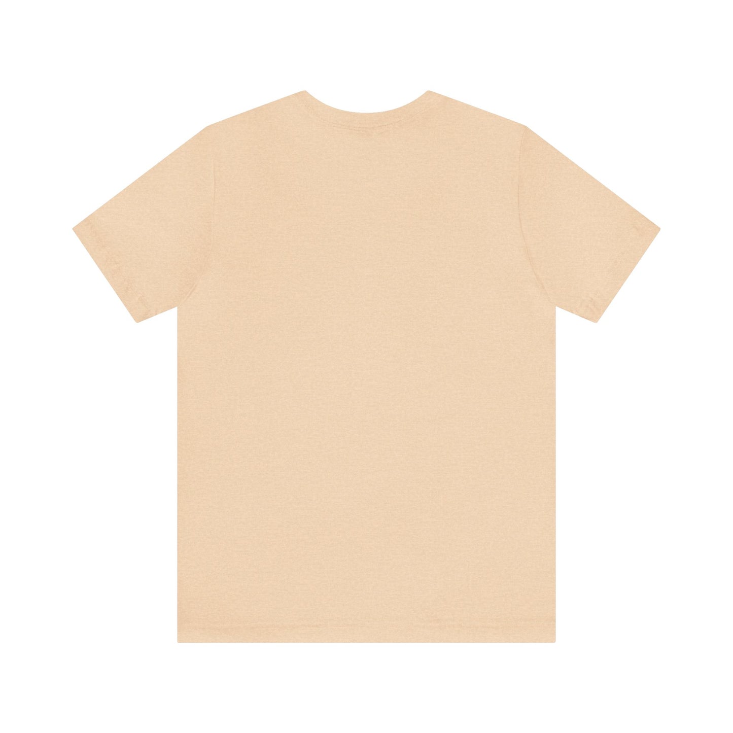 Back of Heather Sand Dune Colored T-shirt - plain, no graphic