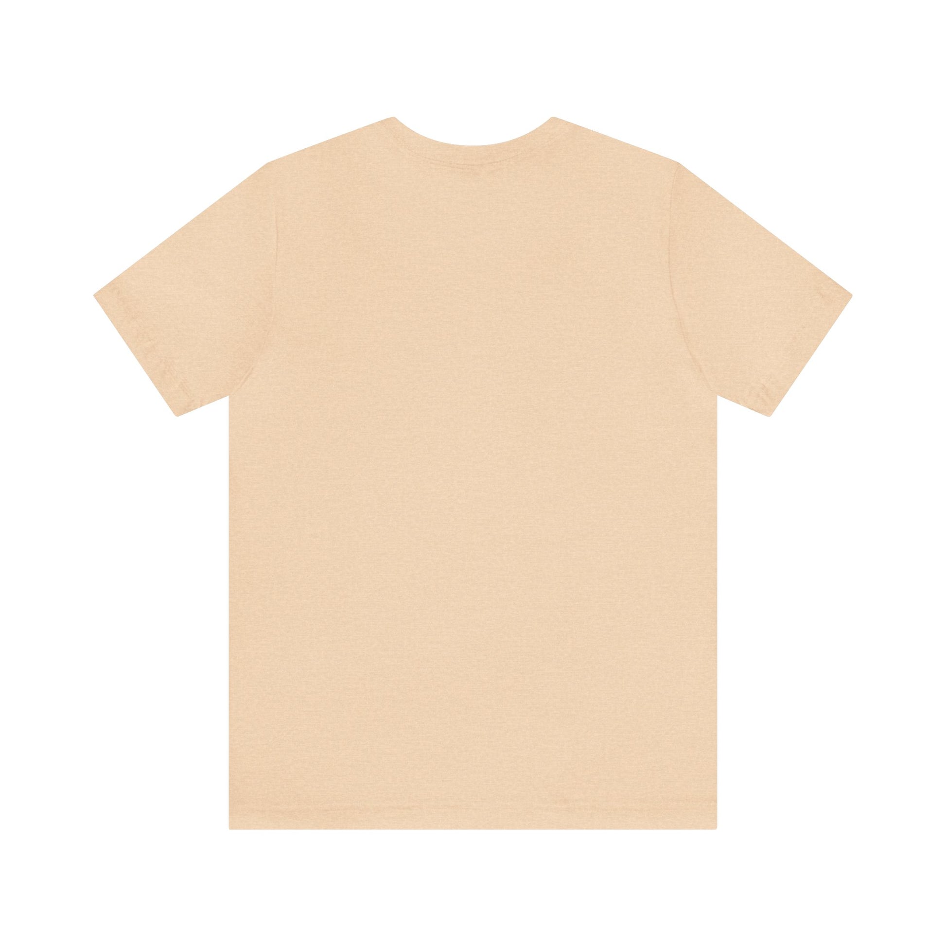 Back of Heather Sand Dune Colored T-shirt - plain, no graphic